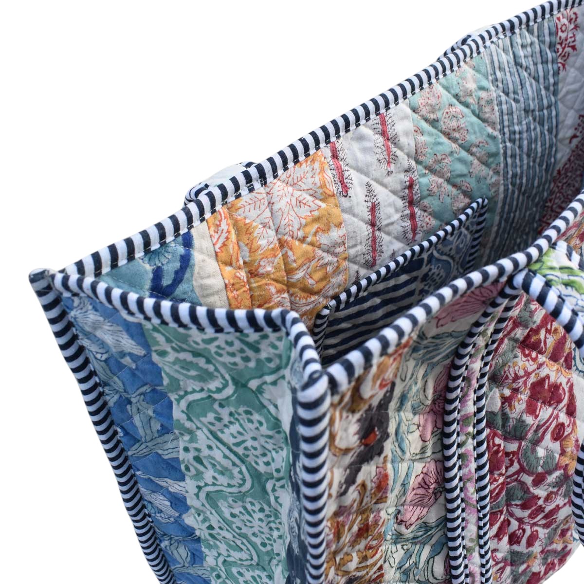Hand Block Printed Cotton Quilted Tote Bag  251186