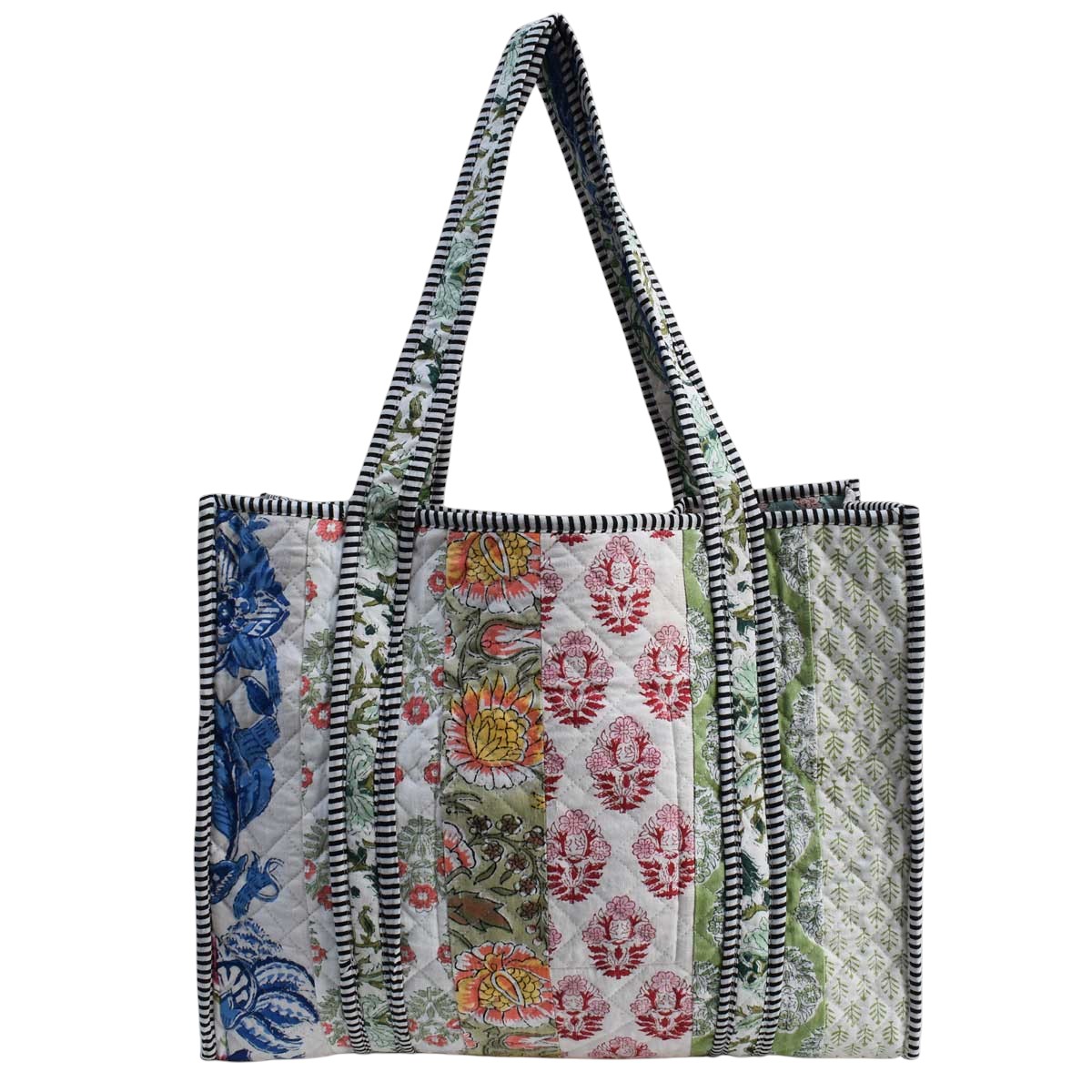 Hand Block Printed Cotton Quilted Tote Bag 251187
