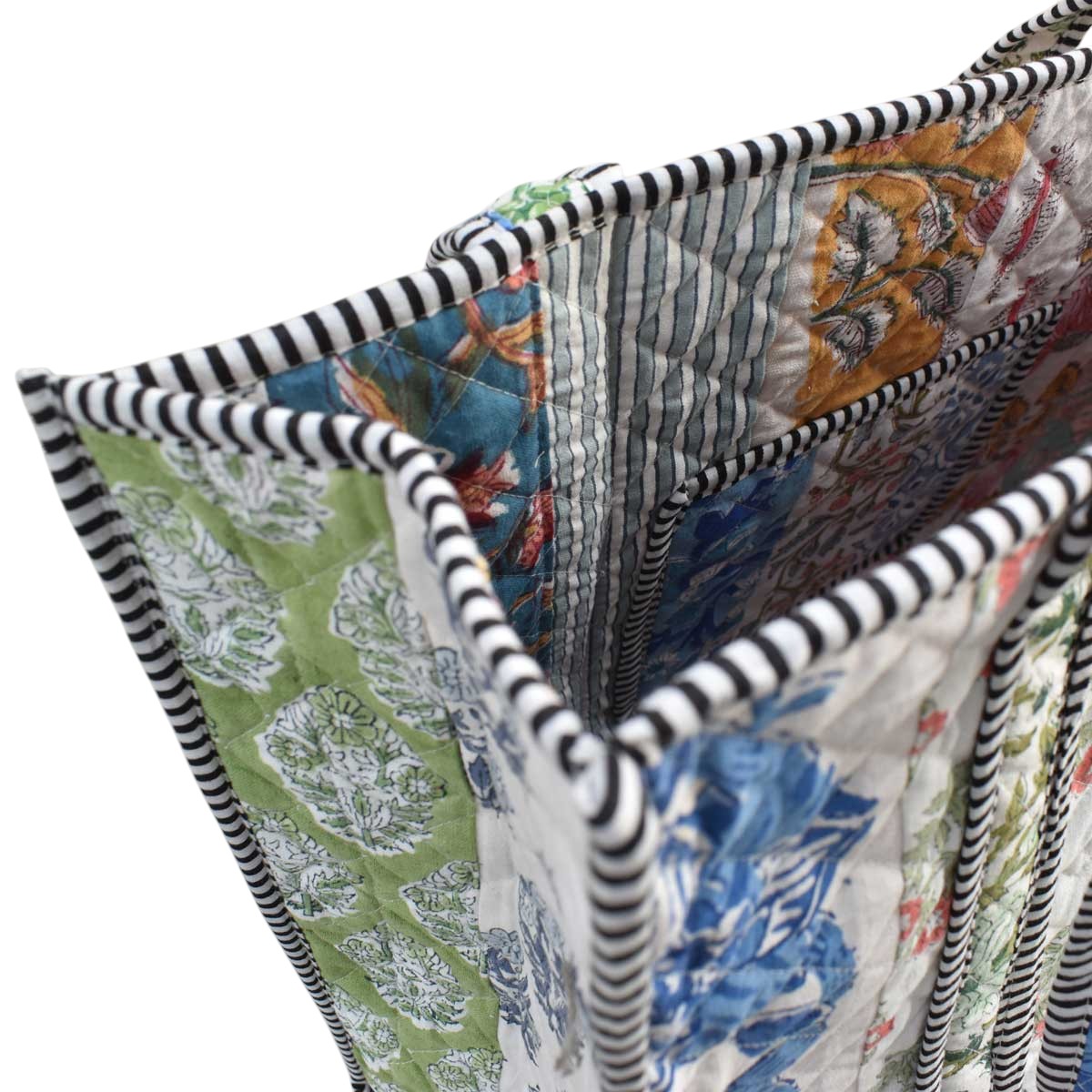 Hand Block Printed Cotton Quilted Tote Bag  251187