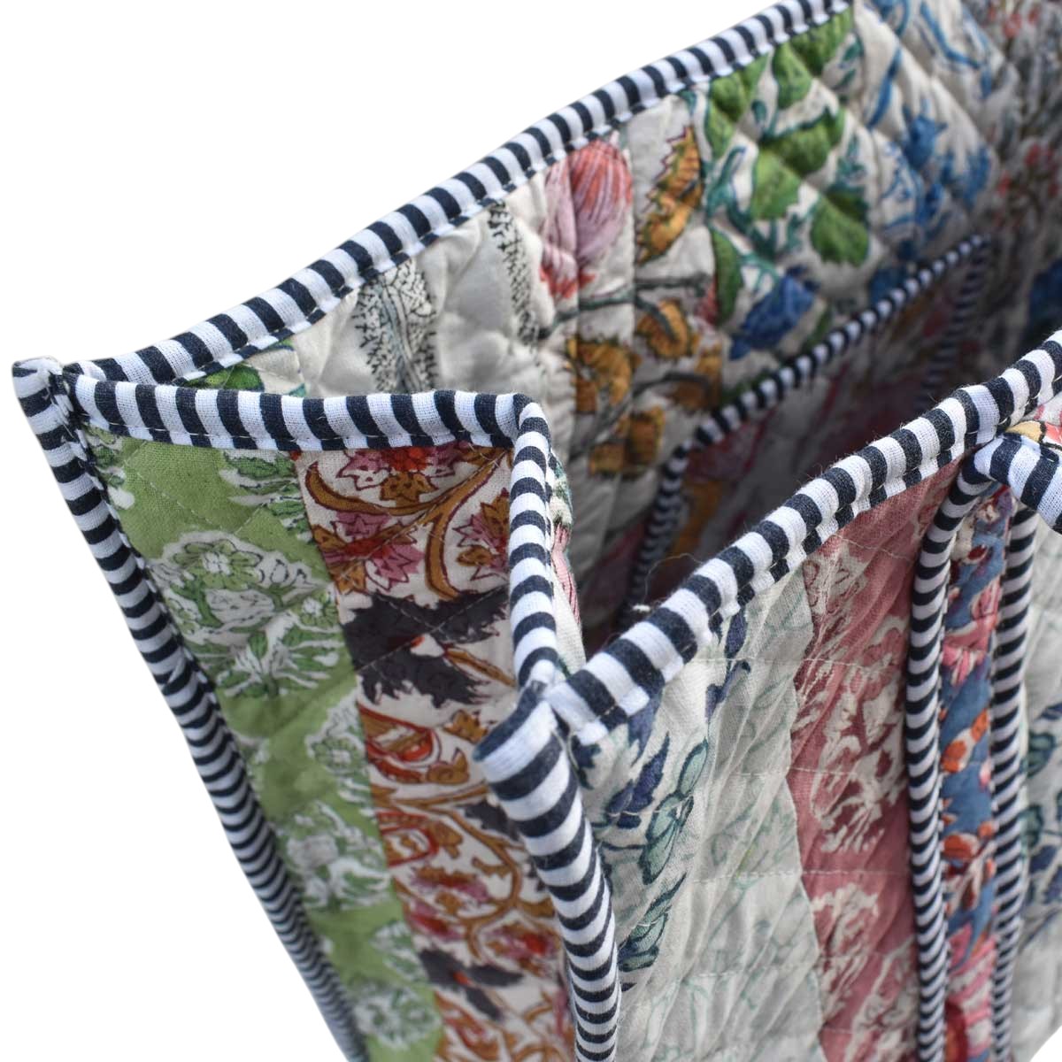 Hand Block Printed Cotton Quilted Tote Bag  251190