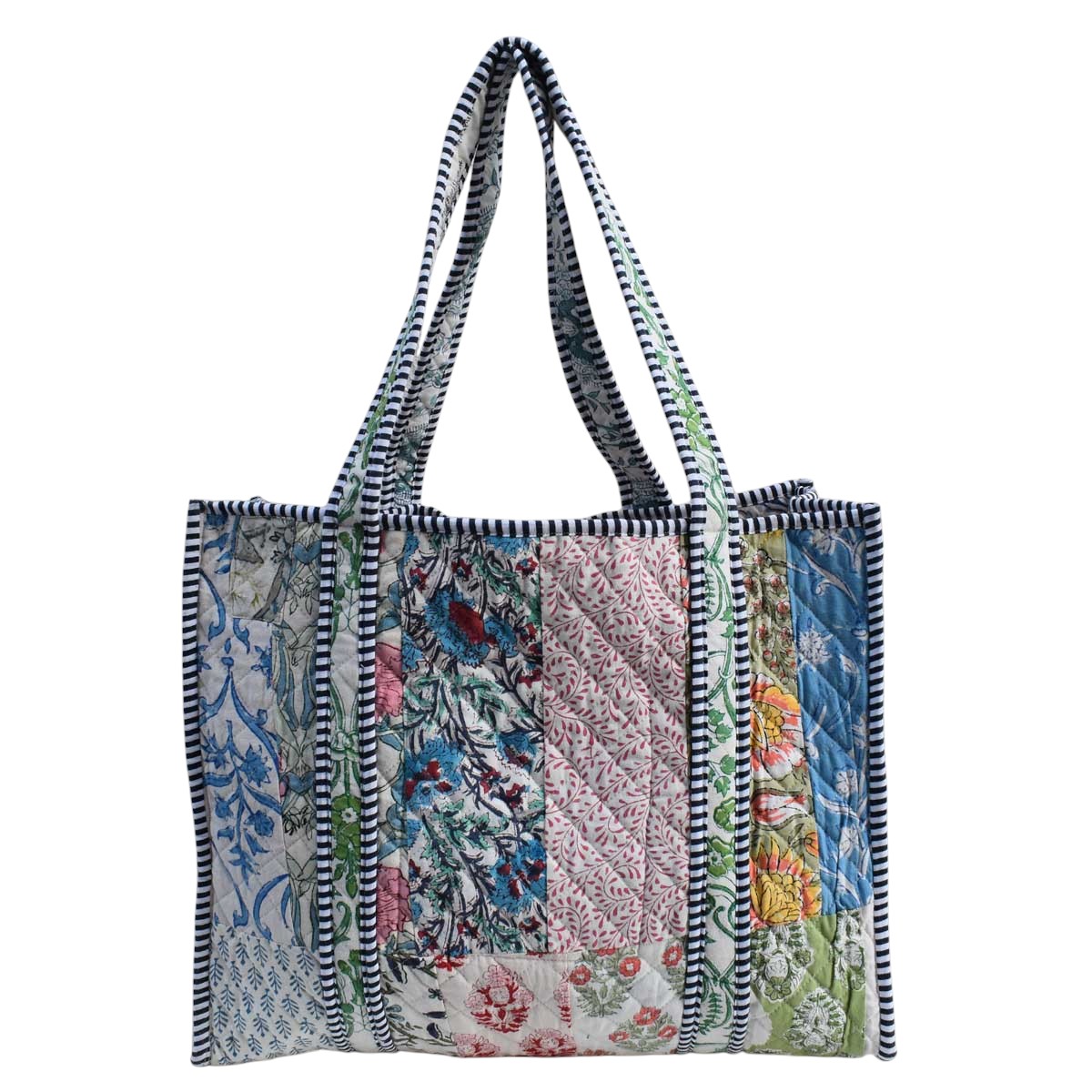 Hand Block Printed Cotton Quilted Tote Bag  251191