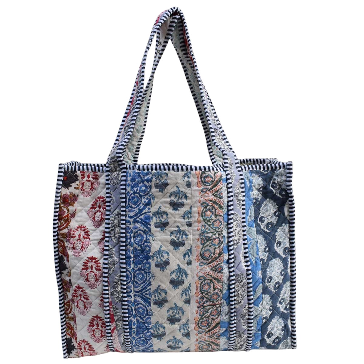 Hand Block Printed Cotton Quilted Tote Bag 251192