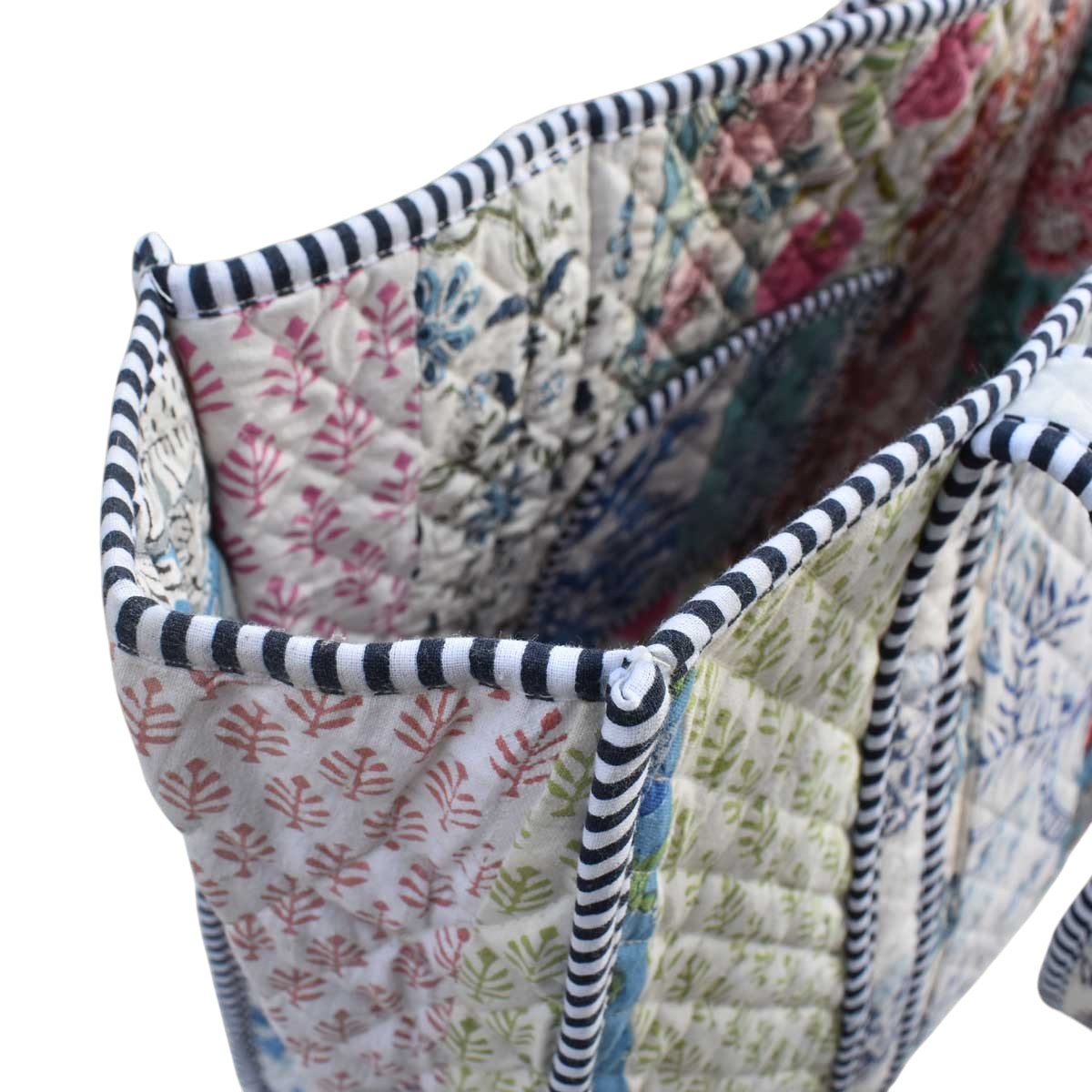 Hand Block Printed Cotton Quilted Tote Bag  251194