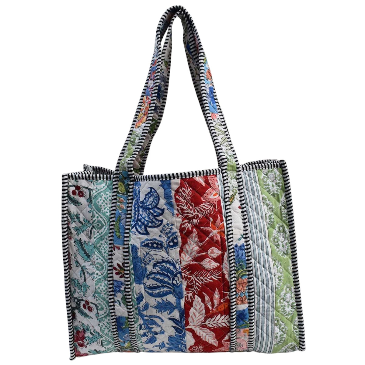 Hand Block Printed Cotton Quilted Tote Bag 251197
