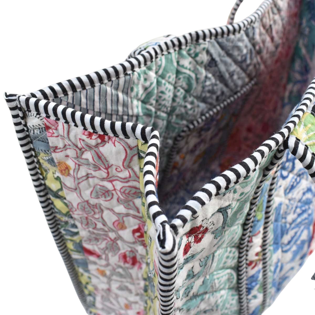 Hand Block Printed Cotton Quilted Tote Bag 251197