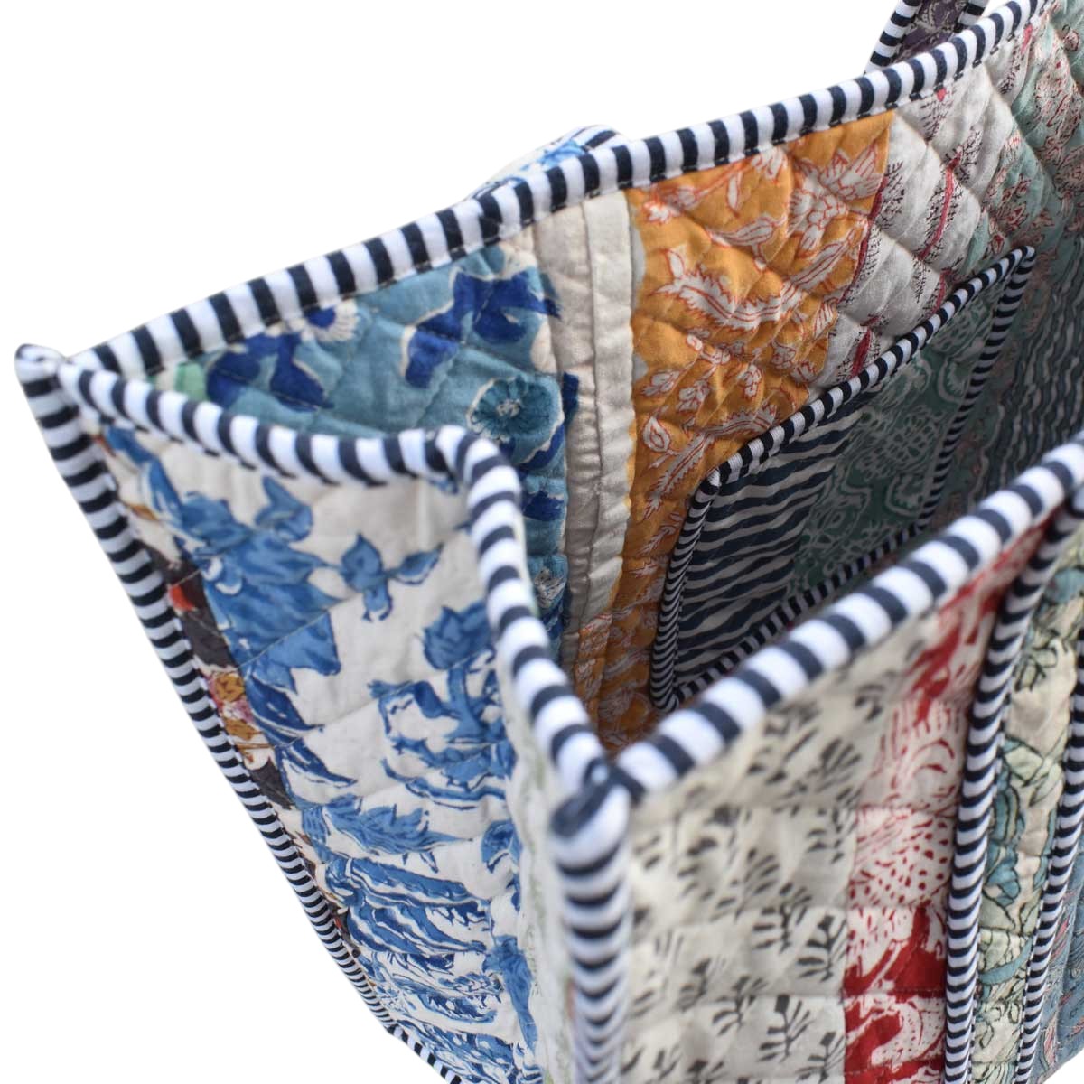 Hand Block Printed Cotton Quilted Tote Bag  251199