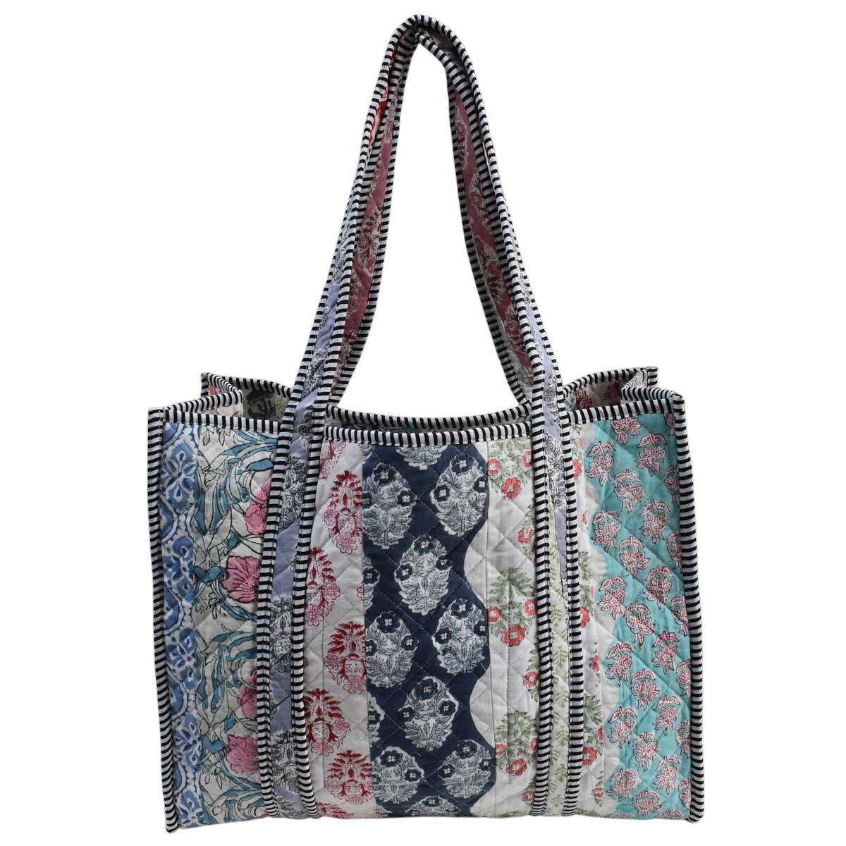 Hand Block Printed Cotton Quilted Tote Bag 251200