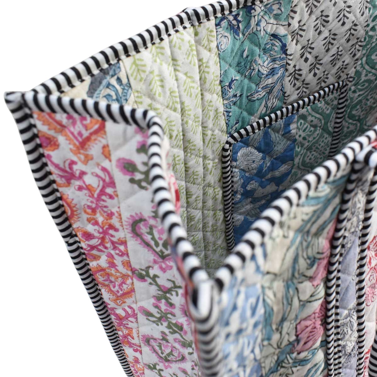 Hand Block Printed Cotton Quilted Tote Bag 251200