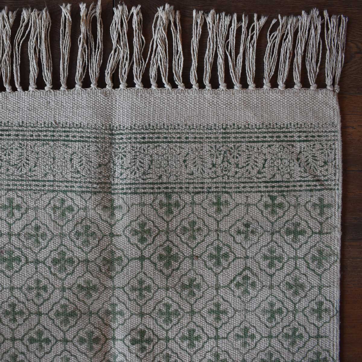2 x 3 Feet Resist Print Hand Block Printed Cotton RUGS 260106