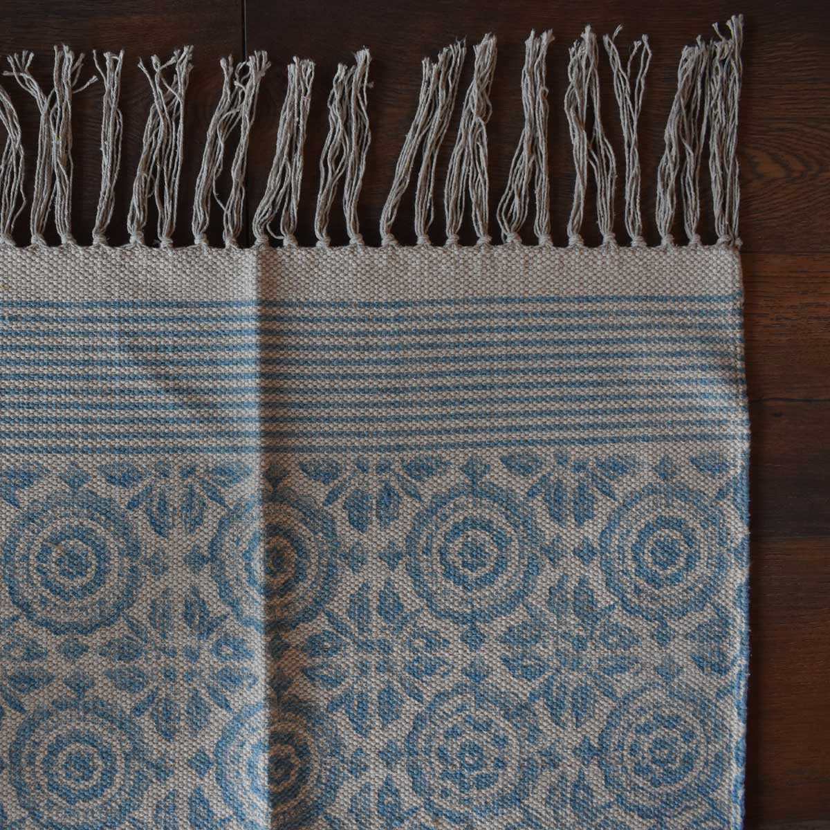 2 x 3 Feet Resist Print Hand Block Printed Cotton RUGS 260107