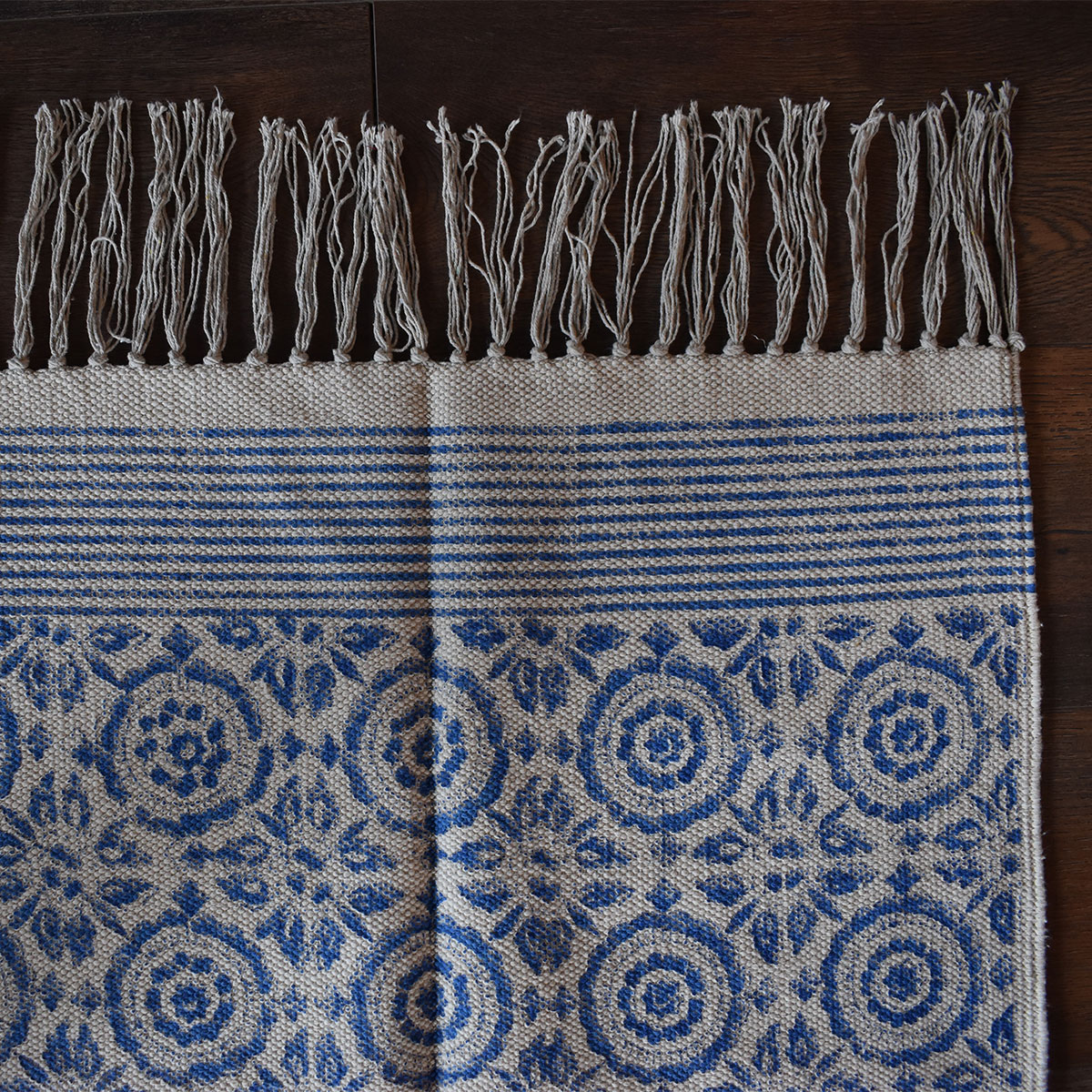 2 x 3 Feet Resist Print Hand Block Printed Cotton RUGS 260107