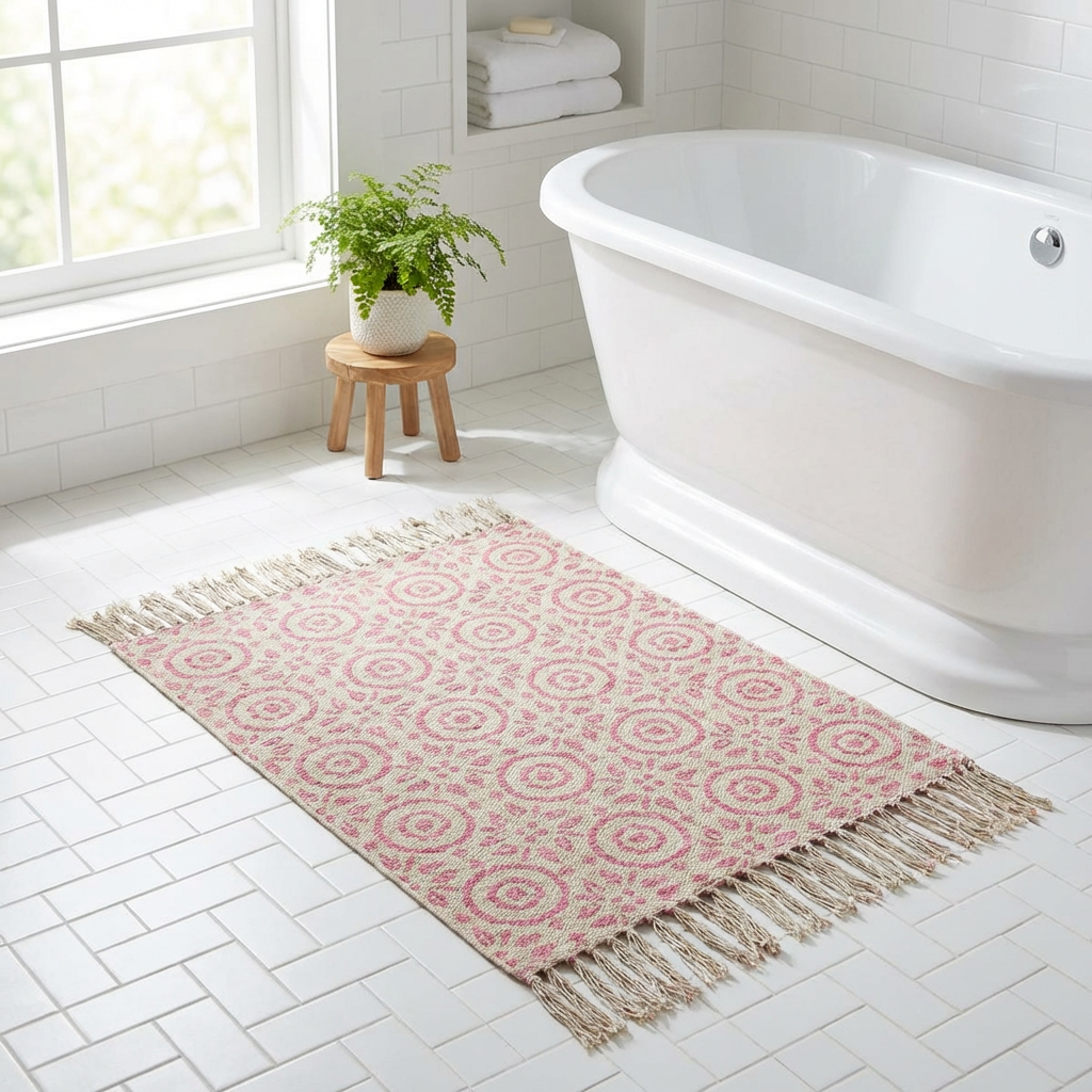 2 x 3 Feet Resist Print Hand Block Printed Cotton RUGS 260108