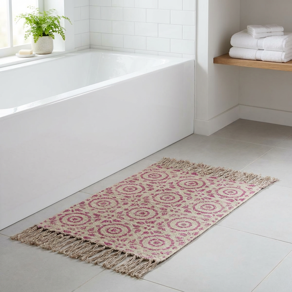 2 x 3 Feet Resist Print Hand Block Printed Cotton RUGS 260108
