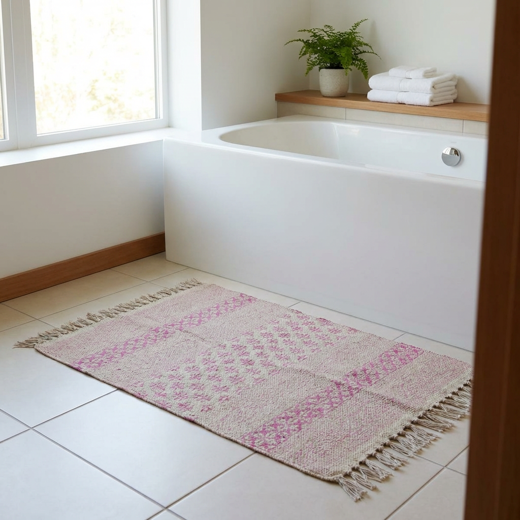 2 x 3 Feet Resist Print Hand Block Printed Cotton RUGS 260110