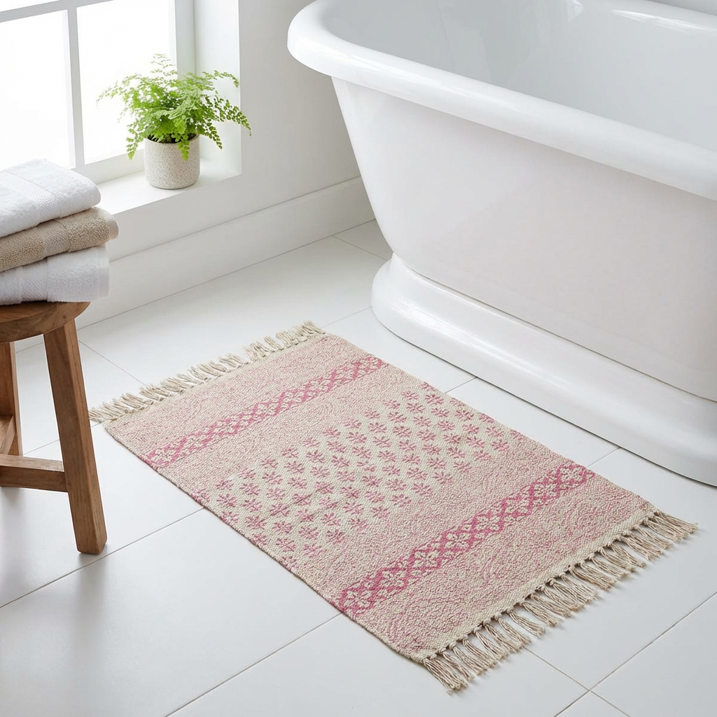 2 x 3 Feet Resist Print Hand Block Printed Cotton RUGS 260110