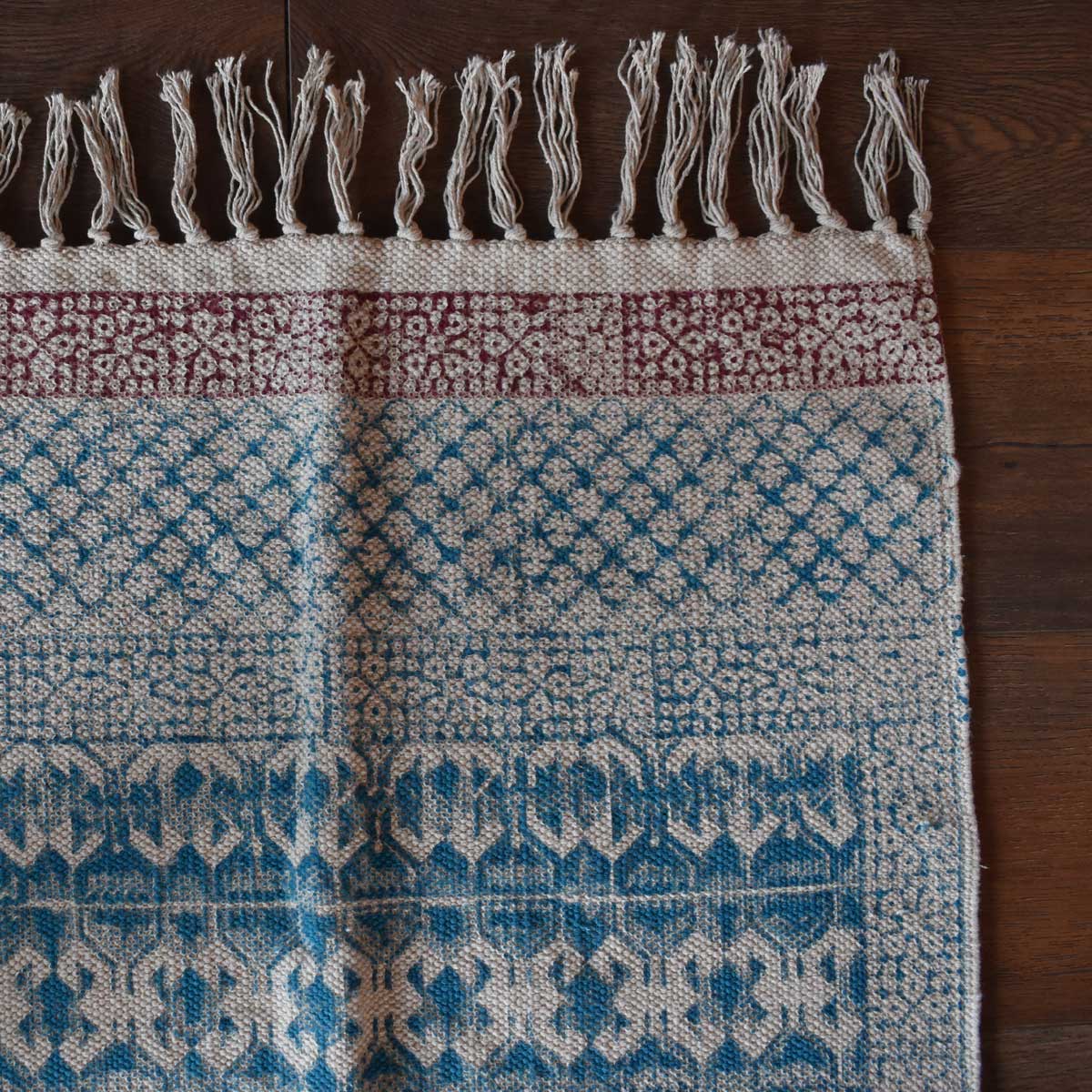 2 x 3 Feet Resist Print Hand Block Printed Cotton RUGS 260112