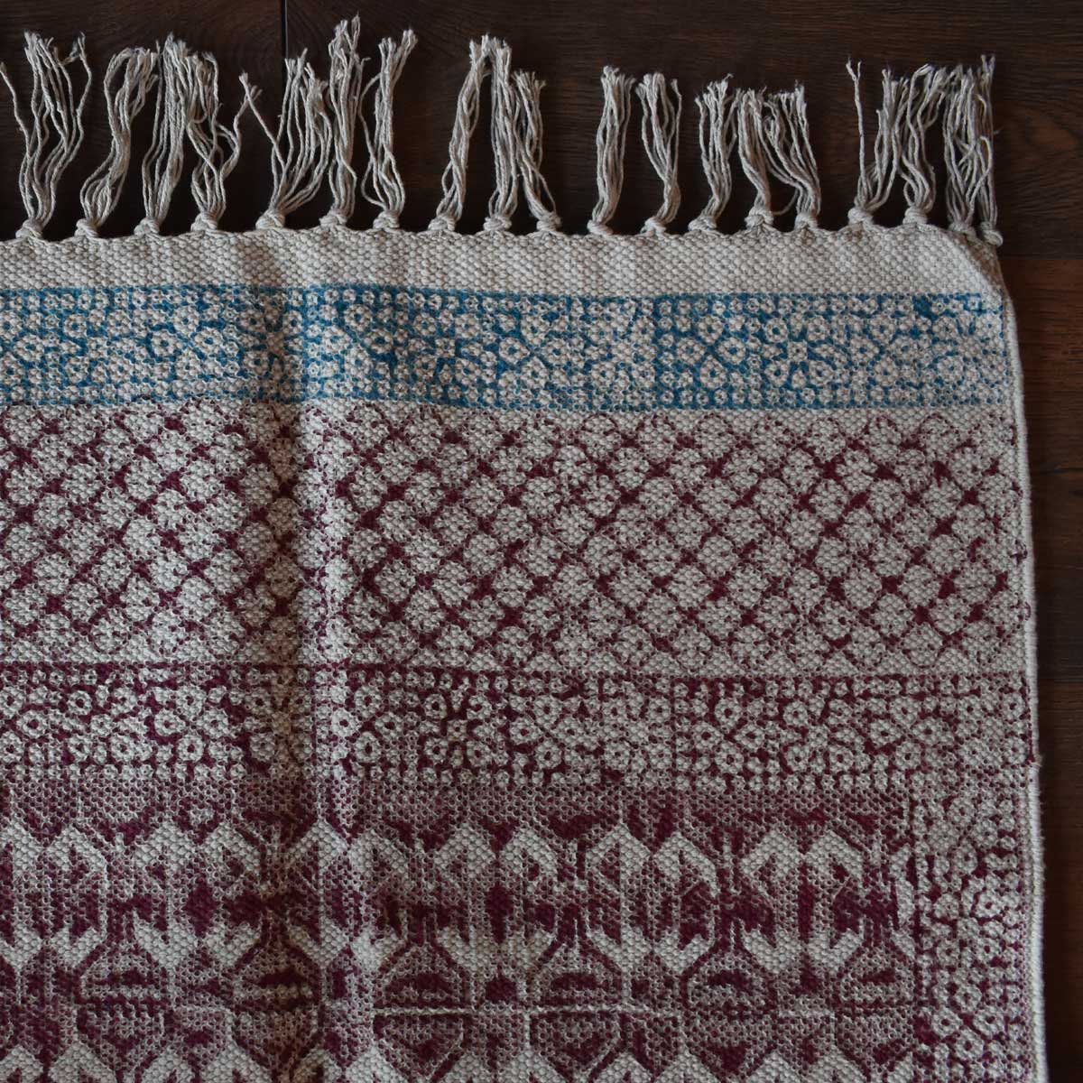 2 x 3 Feet Resist Print Hand Block Printed Cotton RUGS 260112