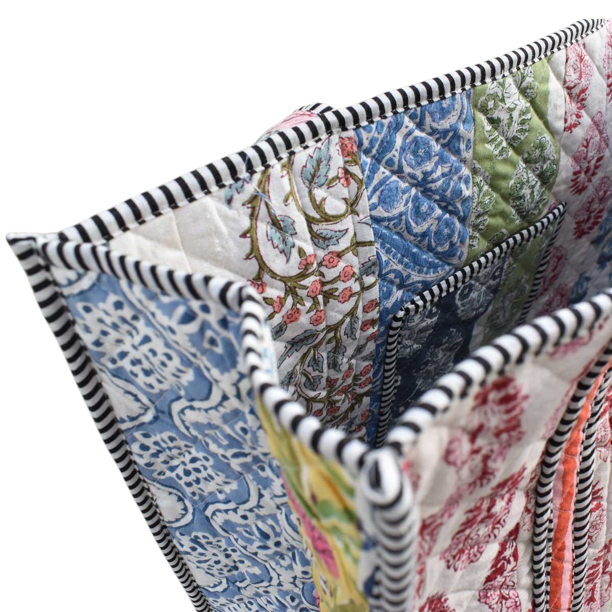 Hand Block Printed Cotton Quilted Tote Bag  260126