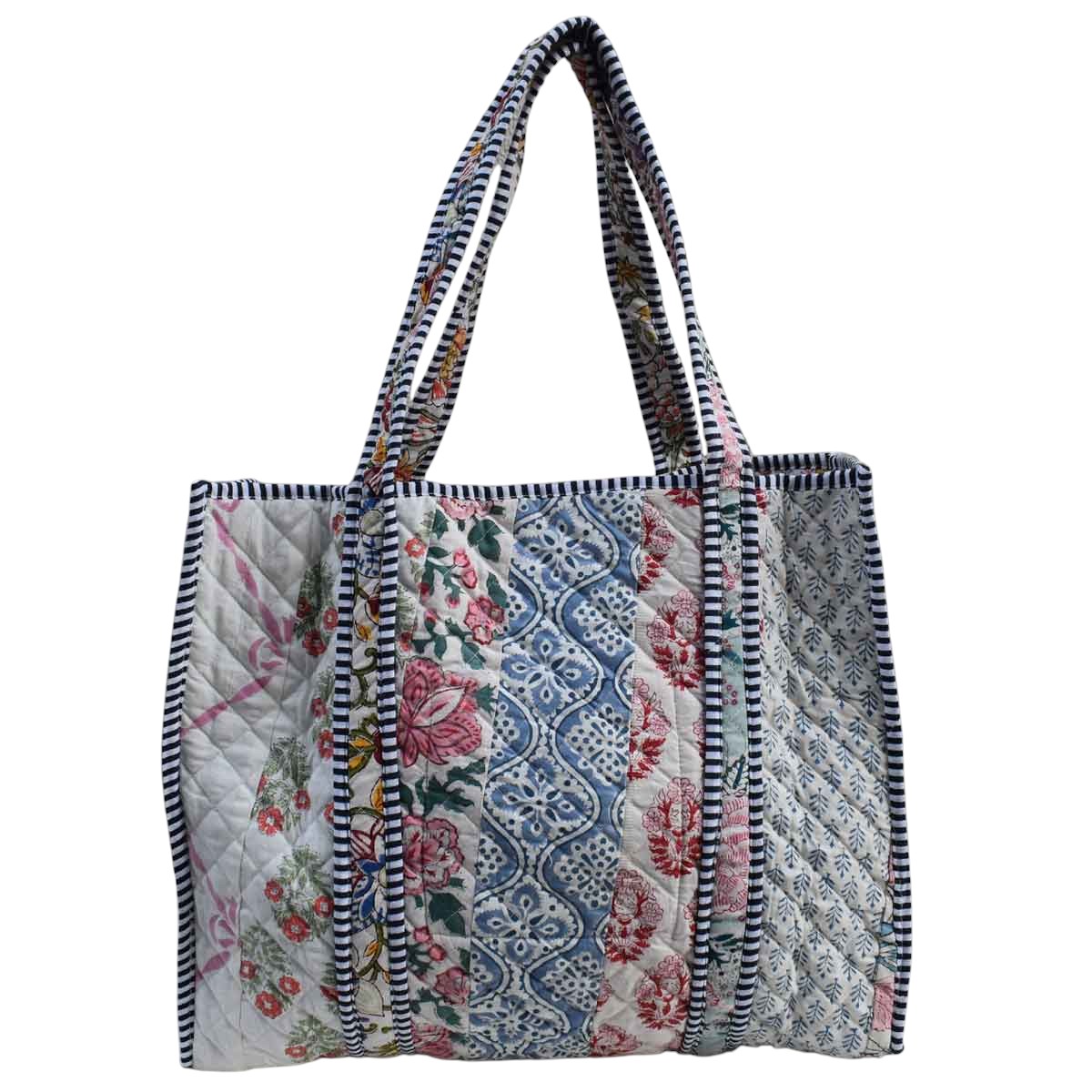 Hand Block Printed Cotton Quilted Tote Bag  260127