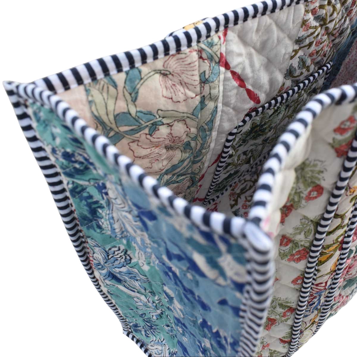 Hand Block Printed Cotton Quilted Tote Bag  260127