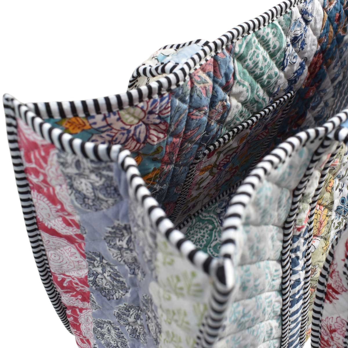 Hand Block Printed Cotton Quilted Tote Bag 260139