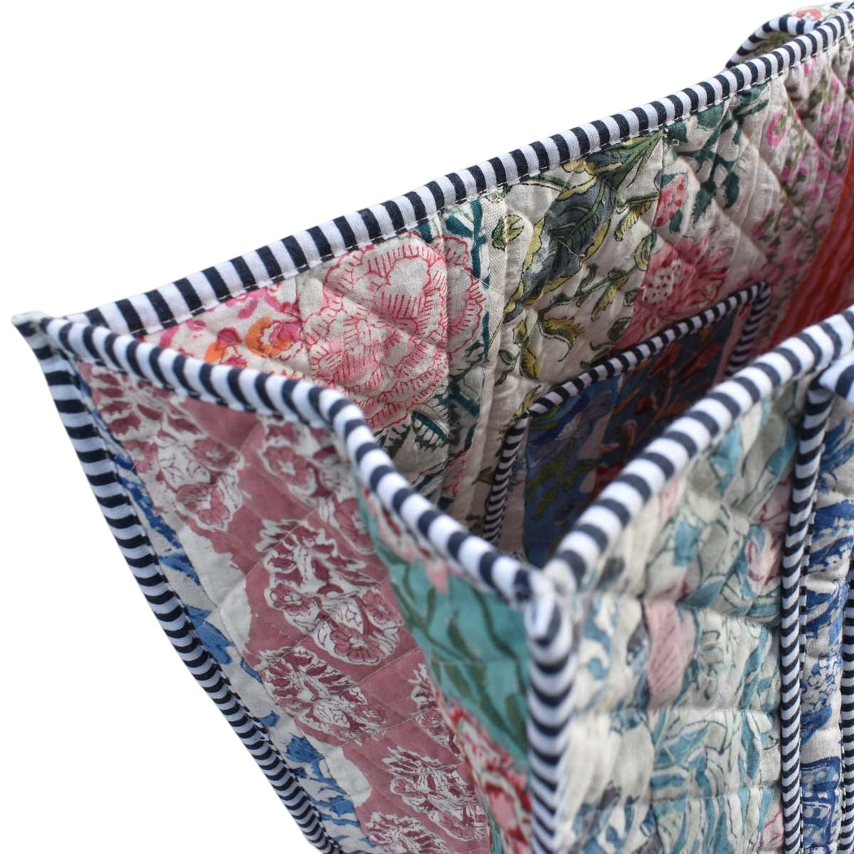 Hand Block Printed Cotton Quilted Tote Bag 260141