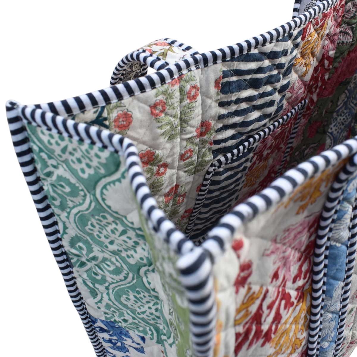 Hand Block Printed Cotton Quilted Tote Bag  260142