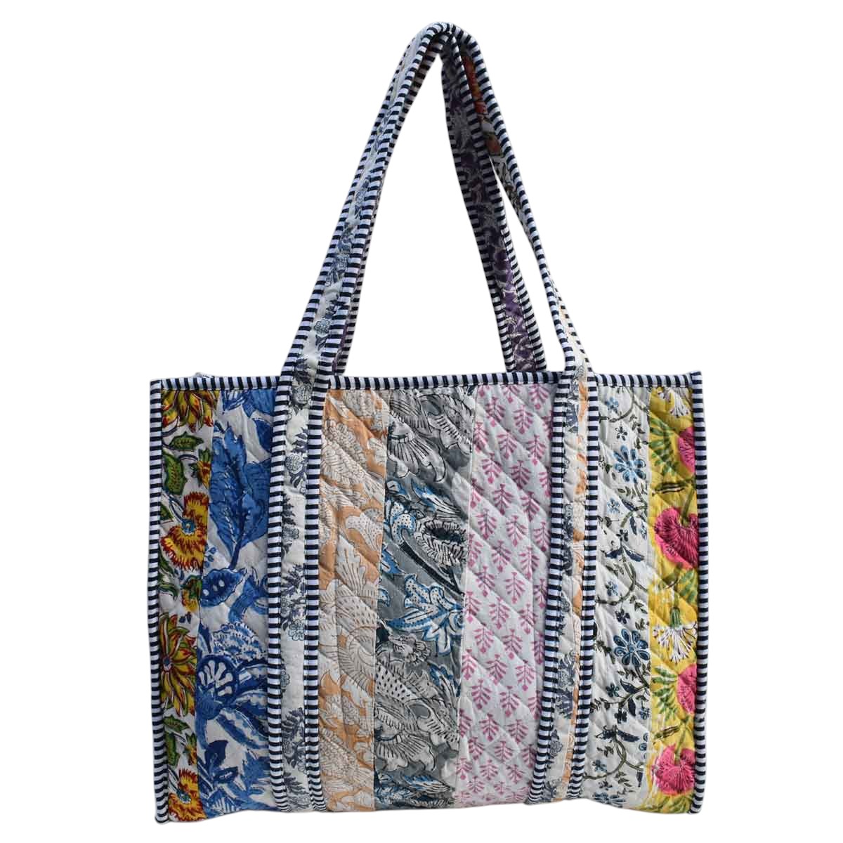 Hand Block Printed Cotton Quilted Tote Bag 260143