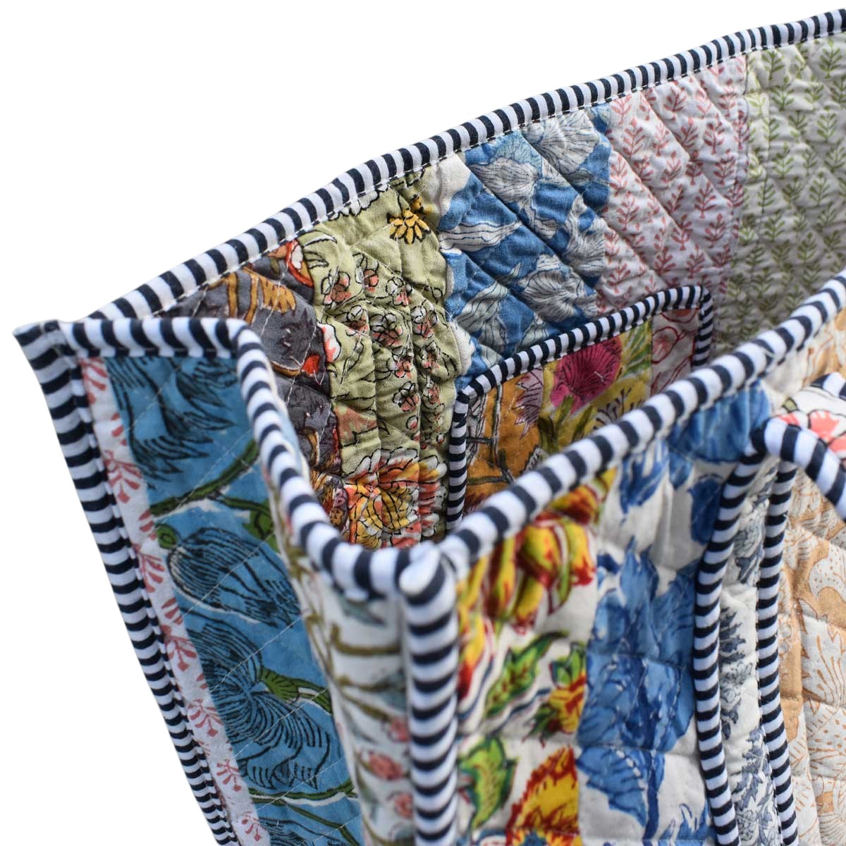 Hand Block Printed Cotton Quilted Tote Bag  260143