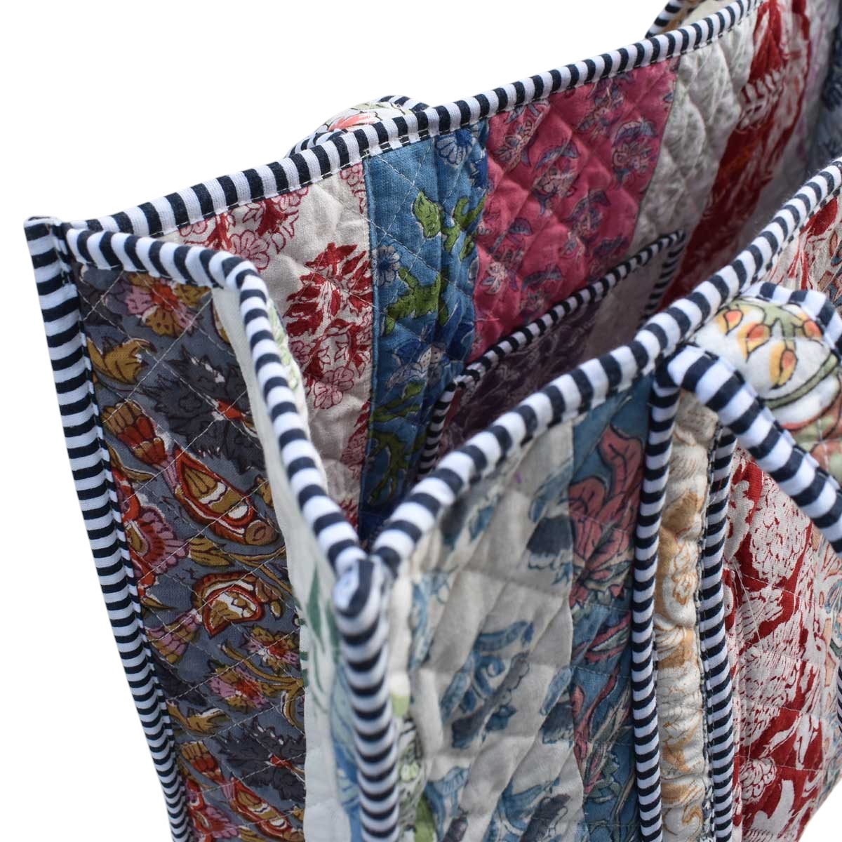 Hand Block Printed Cotton Quilted Tote Bag 260144