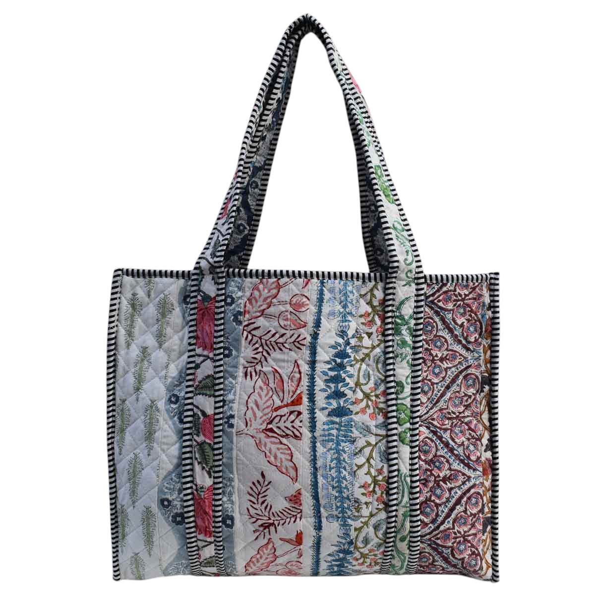 Hand Block Printed Cotton Quilted Tote Bag  260145