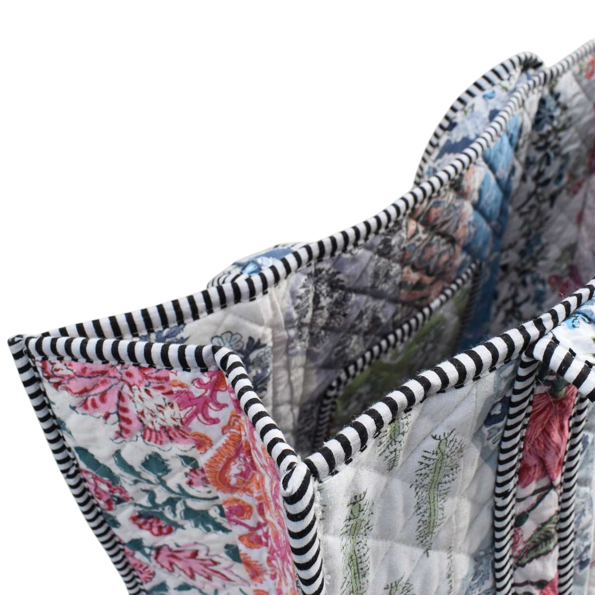Hand Block Printed Cotton Quilted Tote Bag  260145