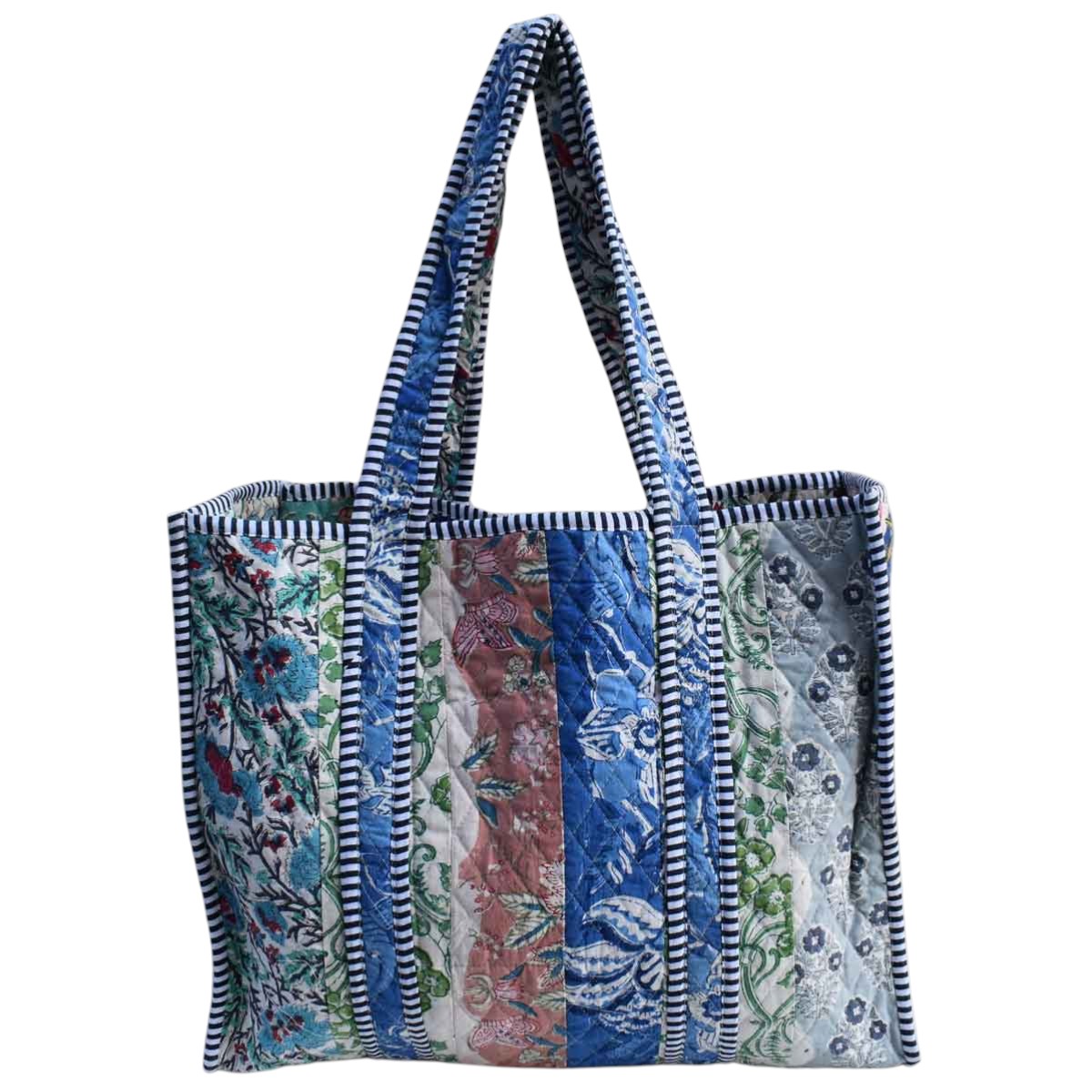 Hand Block Printed Cotton Quilted Tote Bag  260147