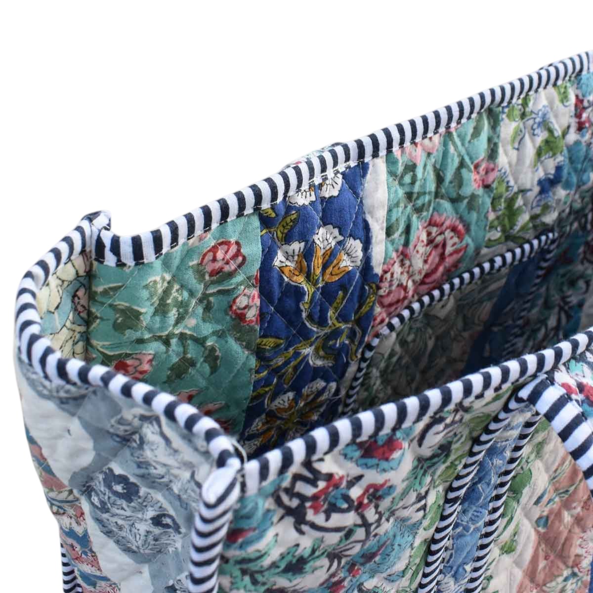 Hand Block Printed Cotton Quilted Tote Bag  260147