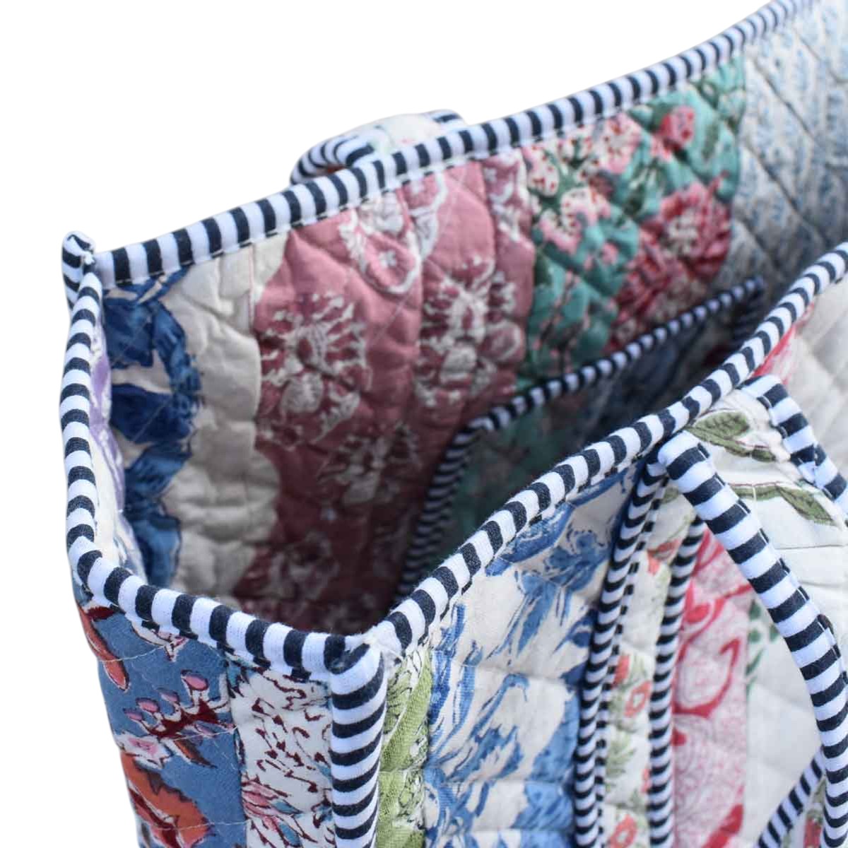Hand Block Printed Cotton Quilted Tote Bag 260151