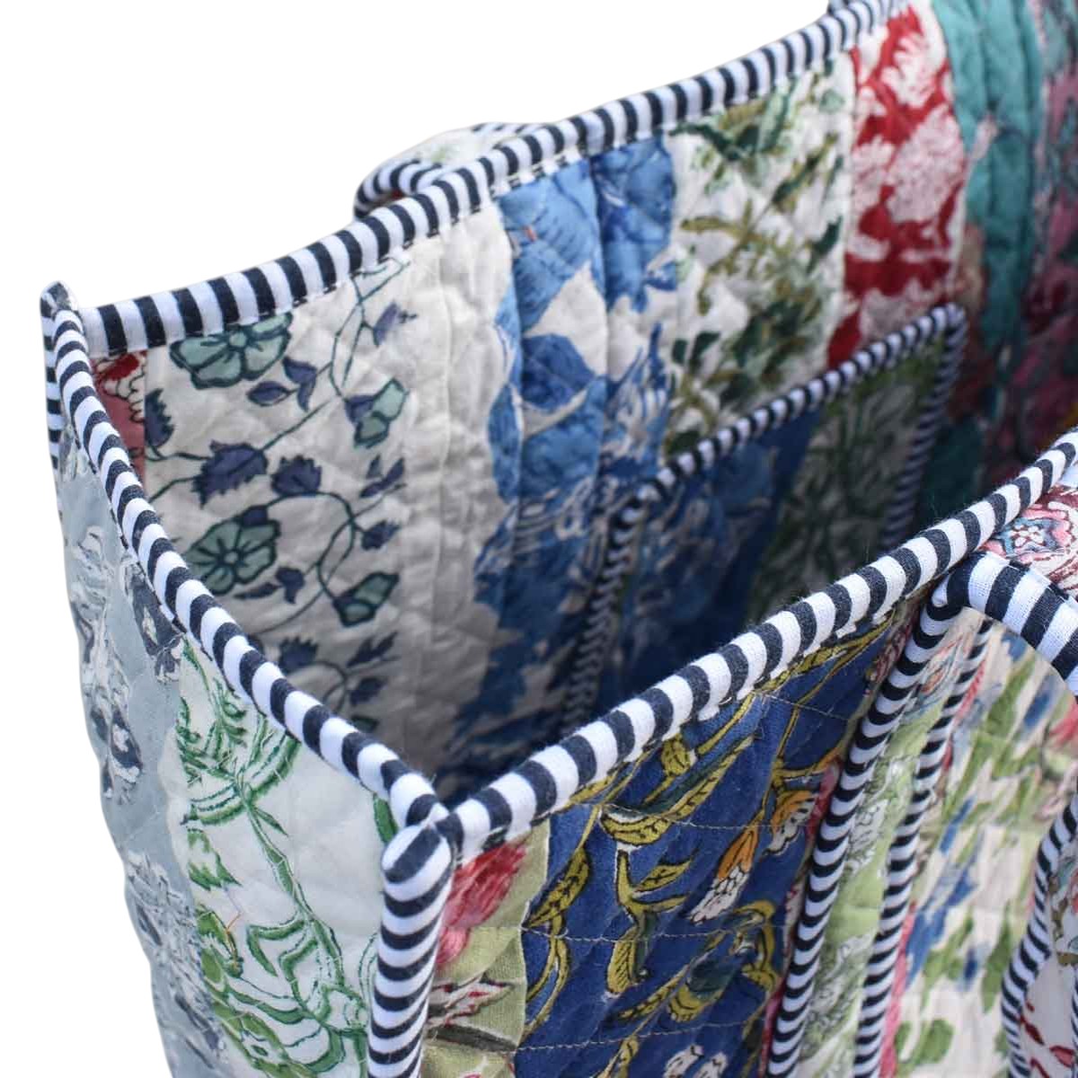 Hand Block Printed Cotton Quilted Tote Bag 260153