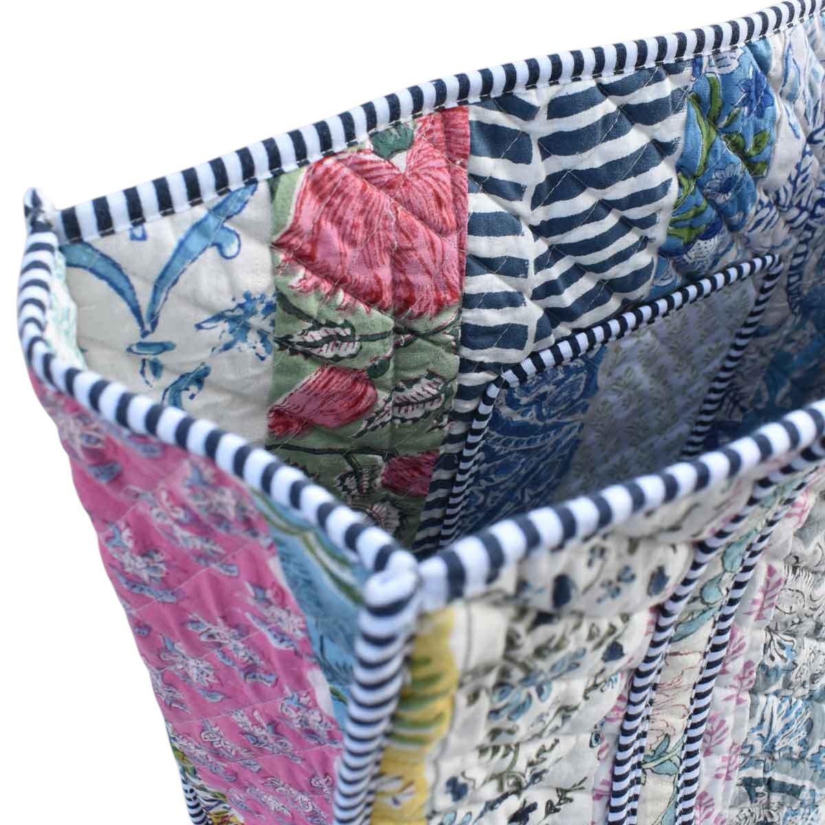 Hand Block Printed Cotton Quilted Tote Bag  260155