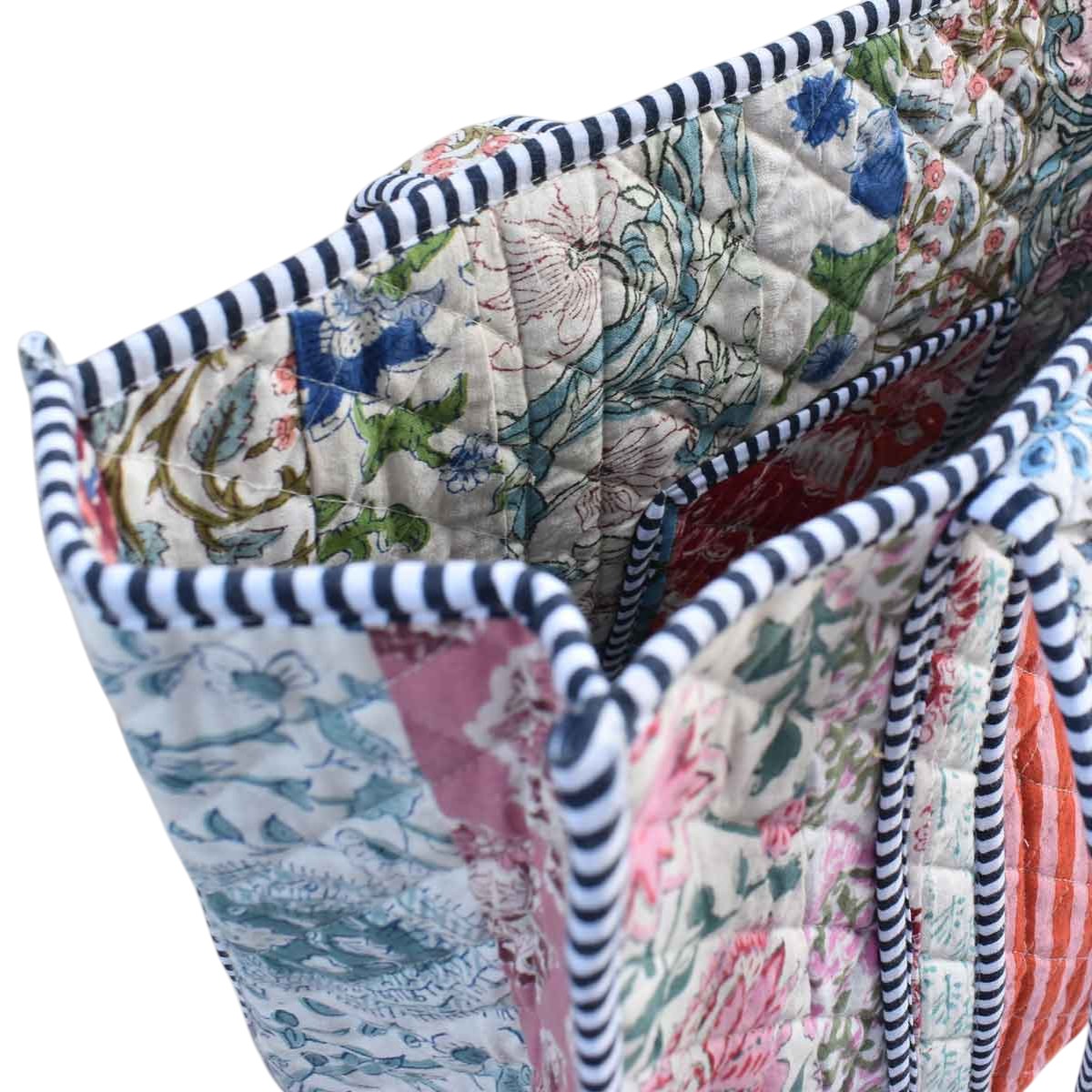 Hand Block Printed Cotton Quilted Tote Bag  260160