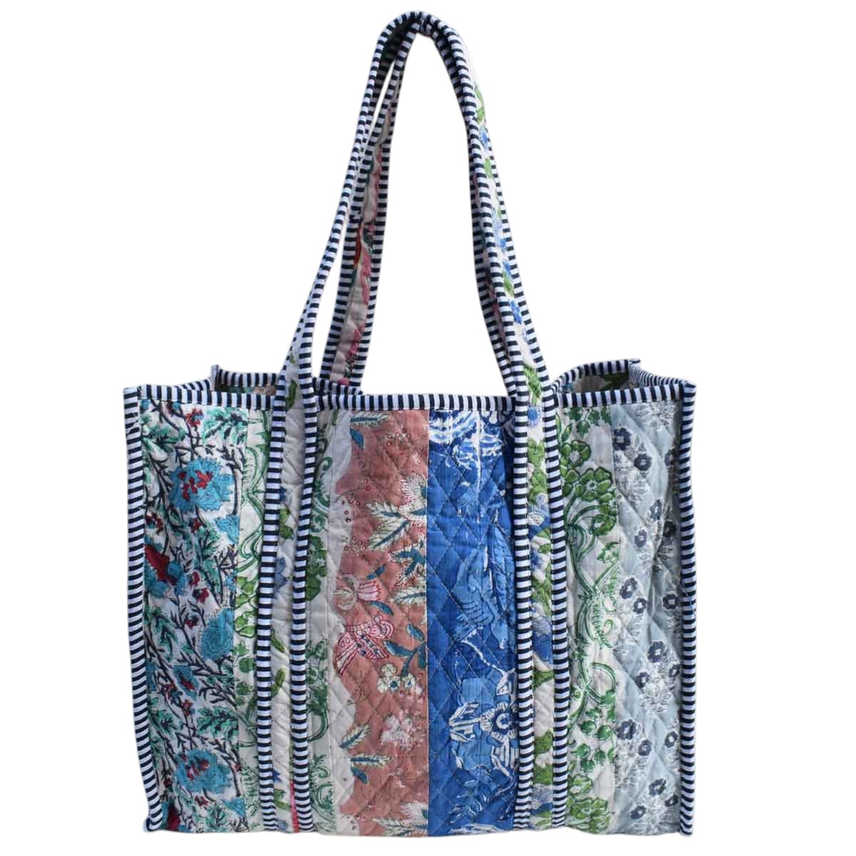 Hand Block Printed Cotton Quilted Tote Bag  260161