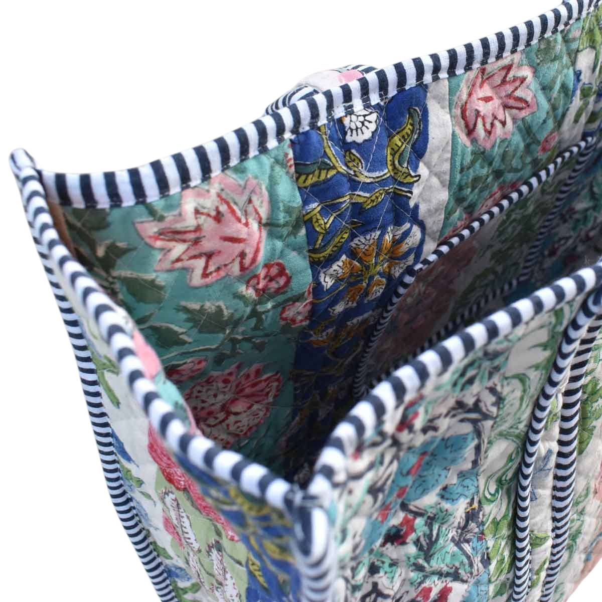 Hand Block Printed Cotton Quilted Tote Bag  260161