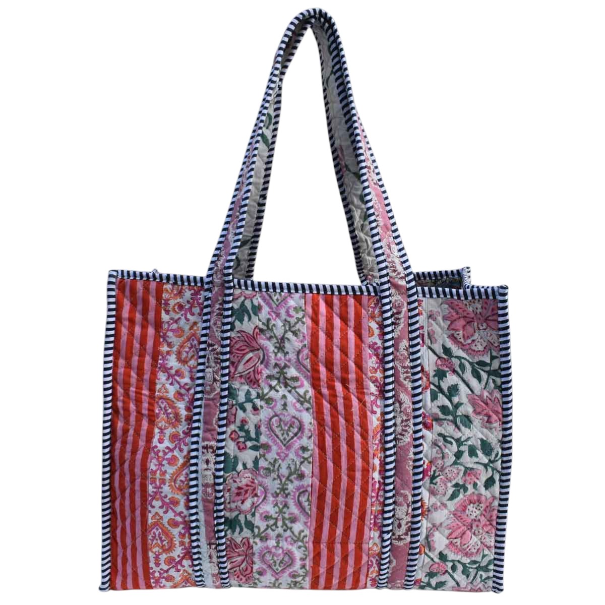 Hand Block Printed Cotton Quilted Tote Bag  260175