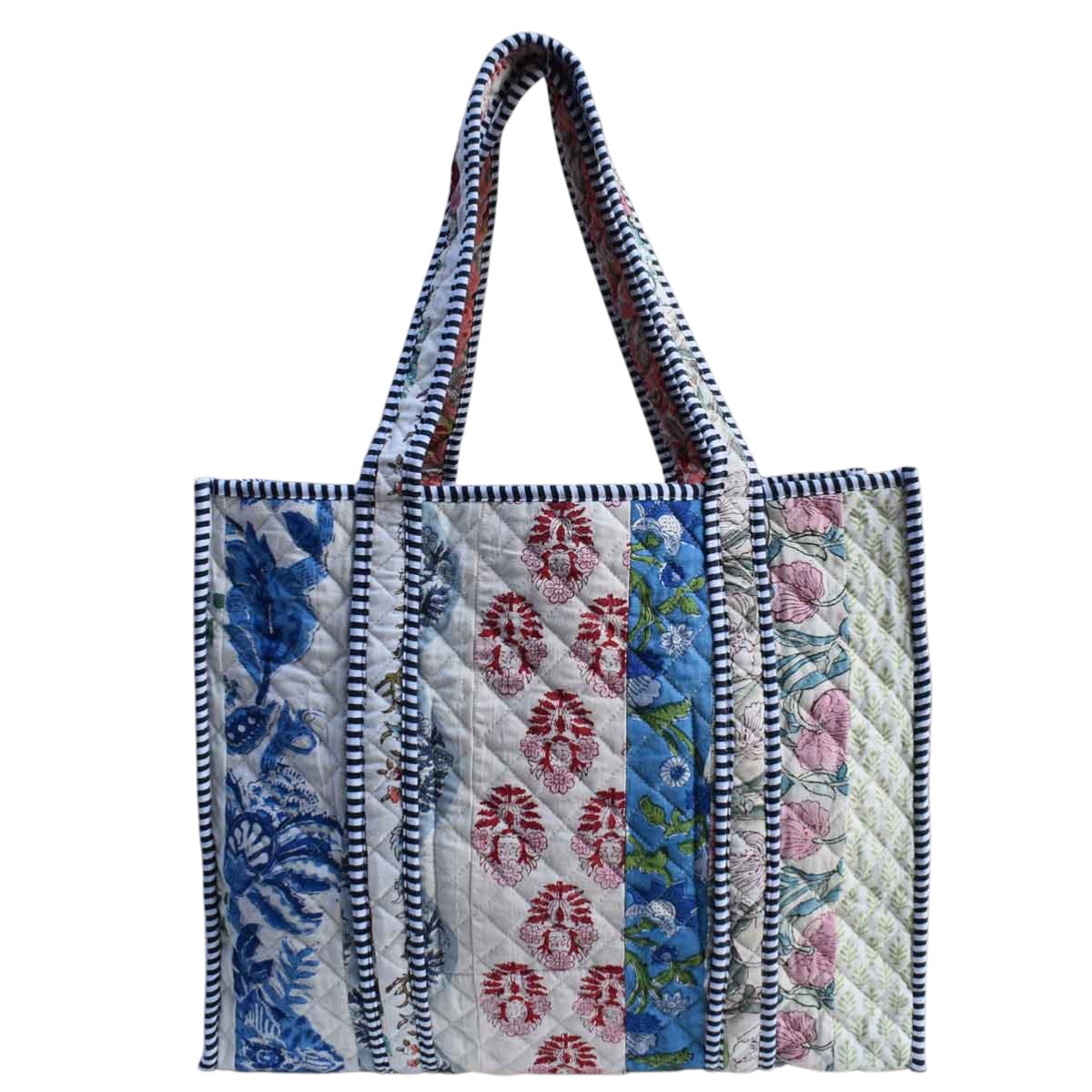 Hand Block Printed Cotton Quilted Tote Bag  260176