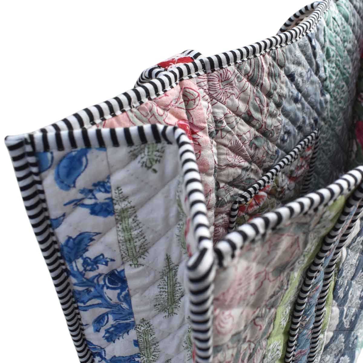 Hand Block Printed Cotton Quilted Tote Bag  260177
