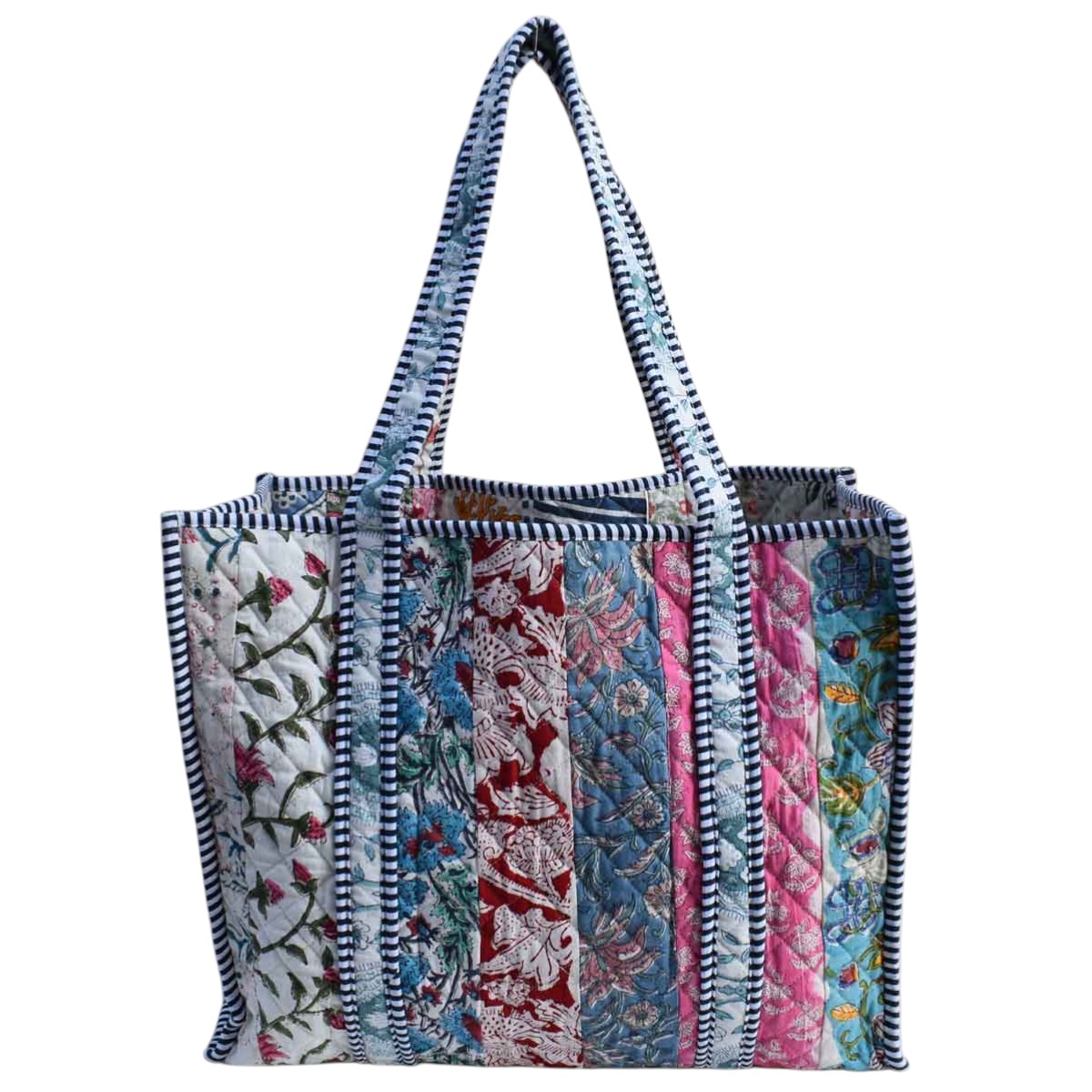 Hand Block Printed Cotton Quilted Tote Bag  260179
