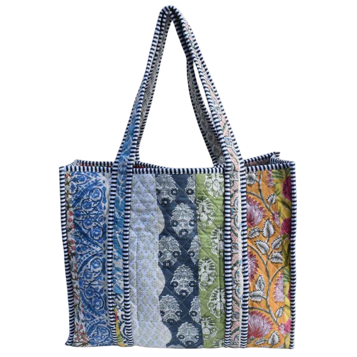 Hand Block Printed Cotton Quilted Tote Bag  260182