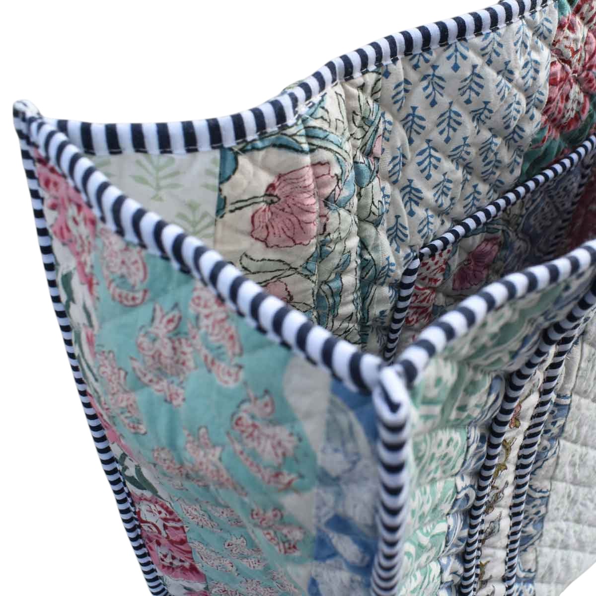 Hand Block Printed Cotton Quilted Tote Bag 260184