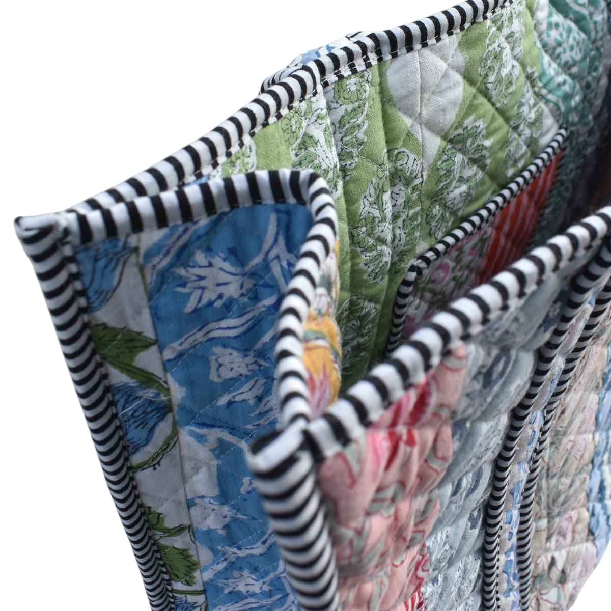 Hand Block Printed Cotton Quilted Tote Bag  260186
