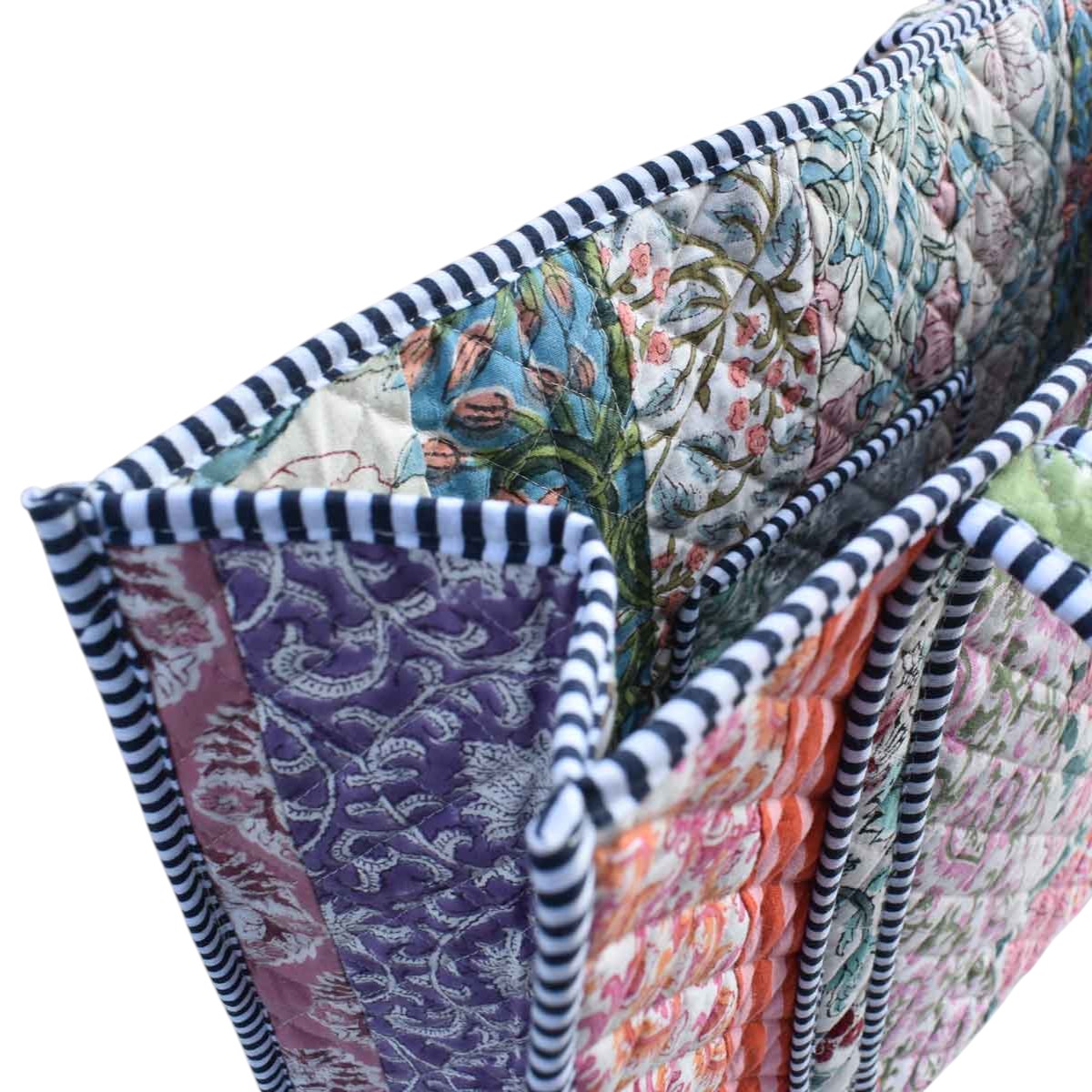 Hand Block Printed Cotton Quilted Tote Bag  260187