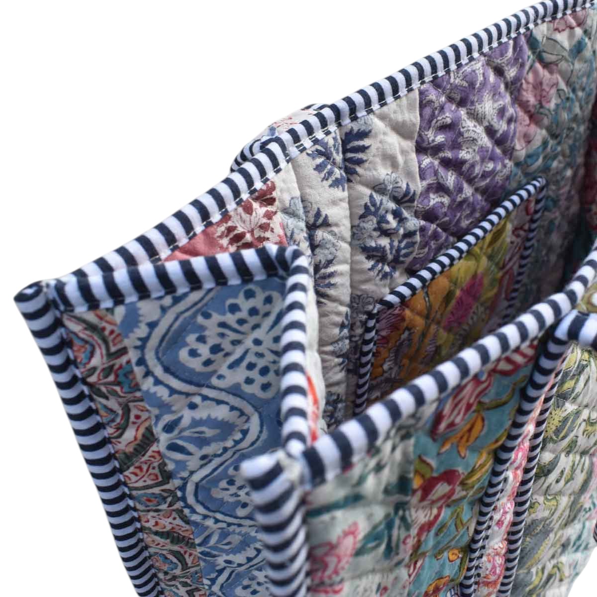 Hand Block Printed Cotton Quilted Tote Bag  260189