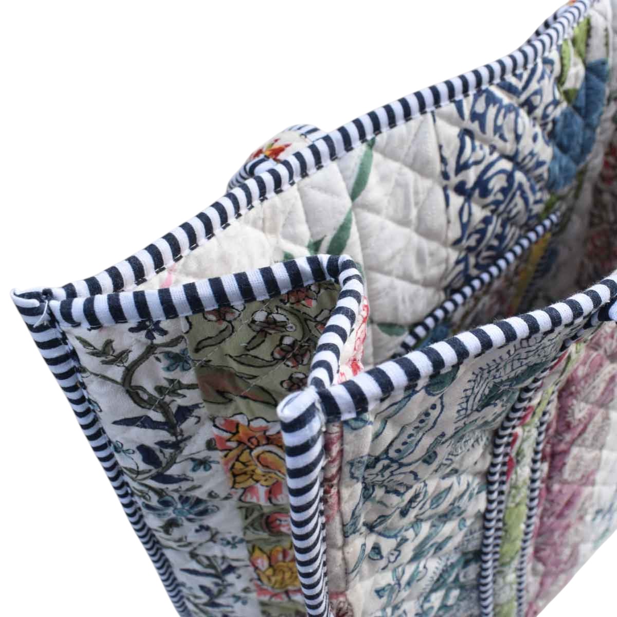 Hand Block Printed Cotton Quilted Tote Bag  260190